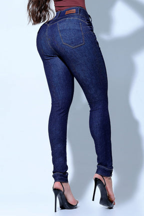 Calça Jeans Feminina Modeladora Detalhe Barra - CH943