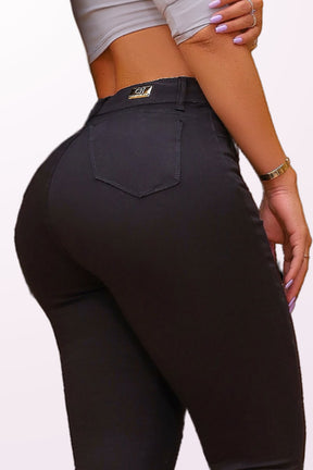Calça Jeans Modeladora Preta Que Não Desbota - CH74