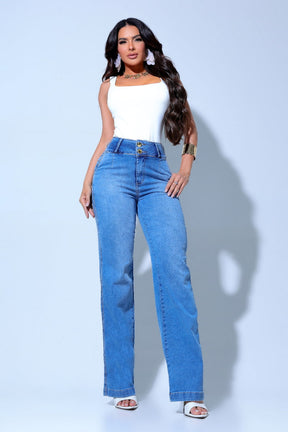 Calça Jeans Wide Leg Modeladora - CH121