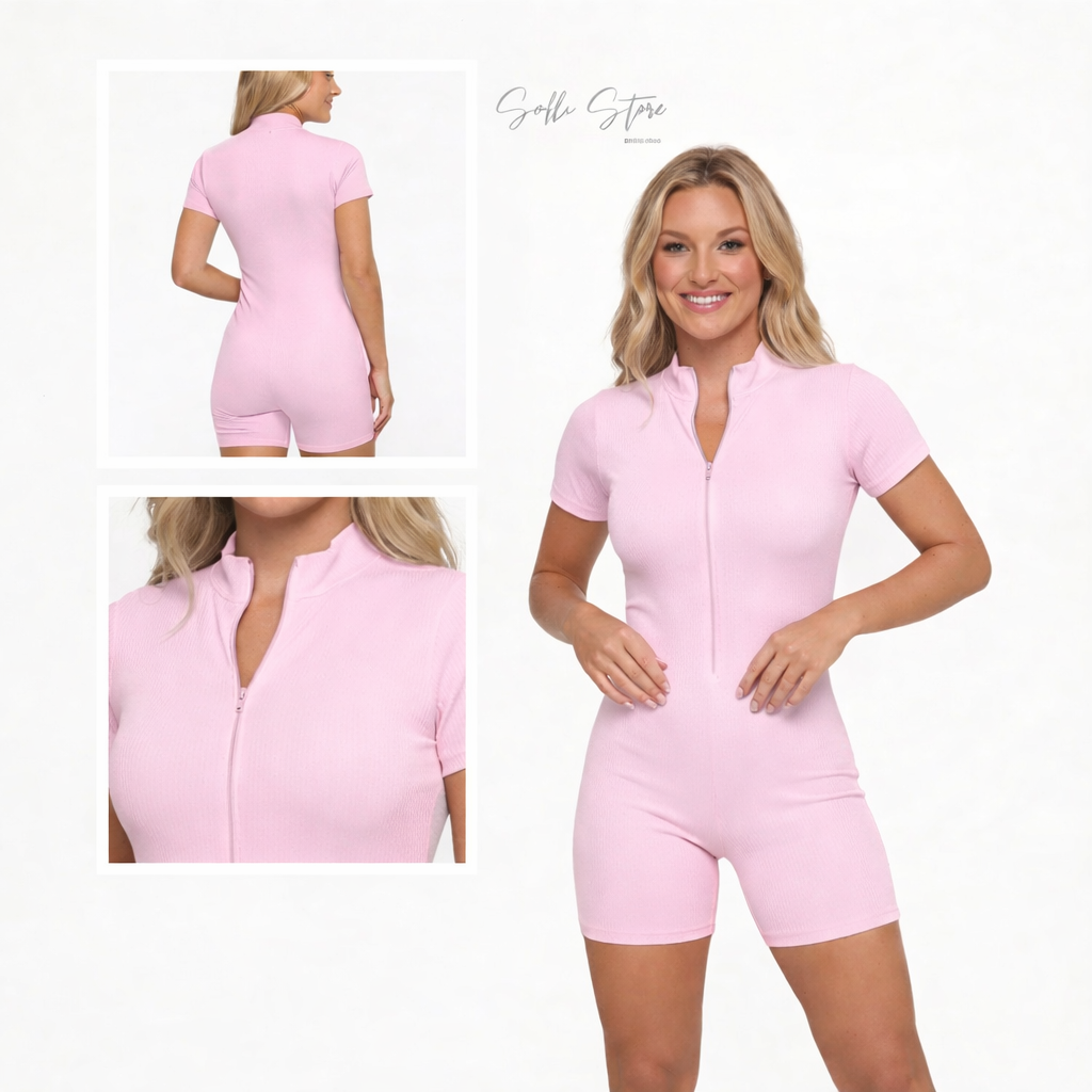 Kit 2 Macaquinho Com Zíper Frontal