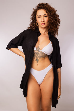 CHEMISE TEXTURIZADA PRETA