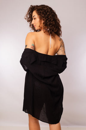 CHEMISE TEXTURIZADA PRETA