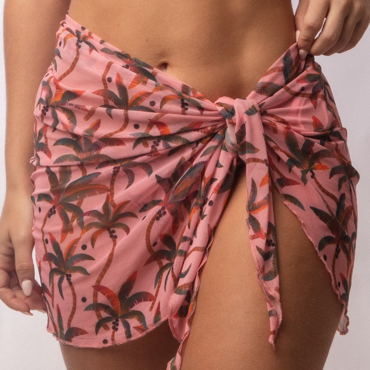 SAIA LENÇO TULE TROPICAL ROSA