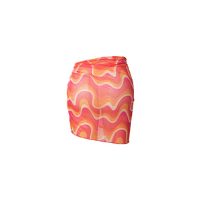 SAIA LENÇO TULE PSICODÉLICO LARANJA