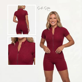 Kit 2 Macaquinho Com Zíper Frontal