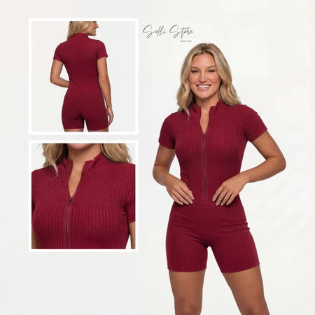 Kit 2 Macaquinho Com Zíper Frontal