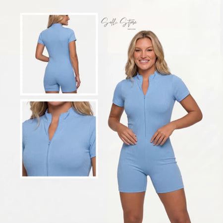 Kit 2 Macaquinho Com Zíper Frontal