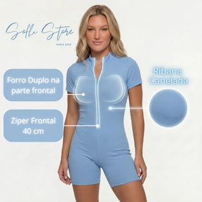 Kit 2 Macaquinho Com Zíper Frontal