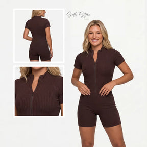 Kit 2 Macaquinho Com Zíper Frontal