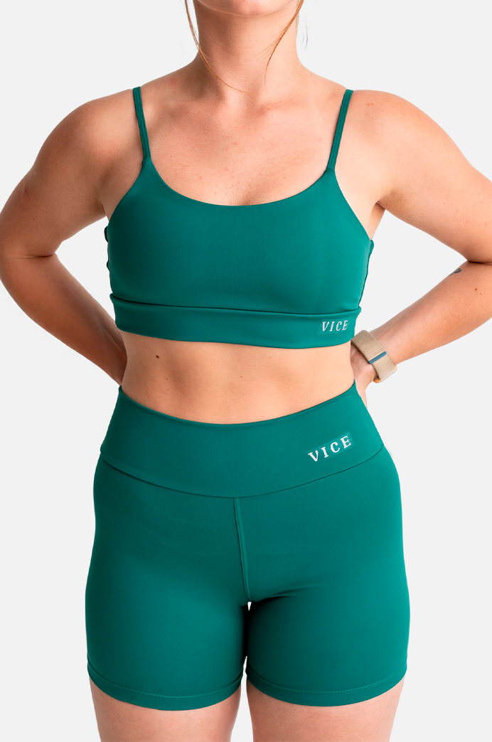 Conjunto Top e Shorts Vice Poliamida Elastic - Esmeralda