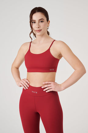 Conjunto Top e Legging Vice Poliamida Elastic - Cherry