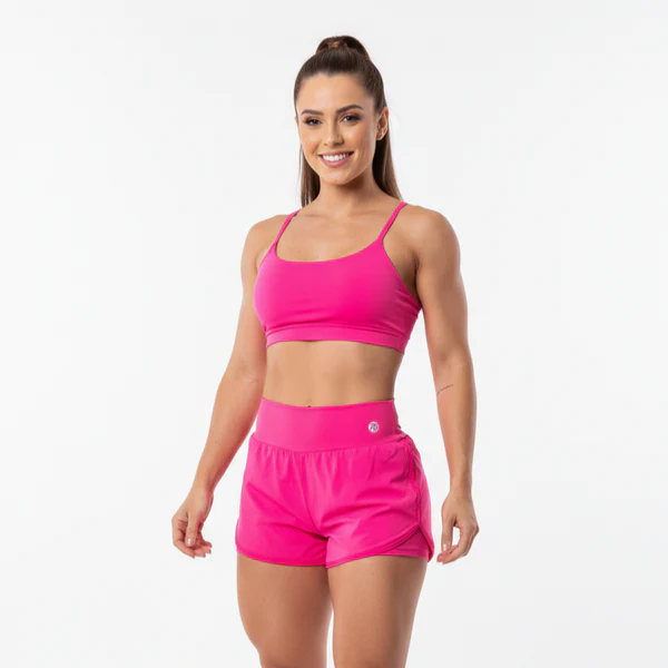 Kit 2 Conjunto Short Duplo + Top com Bojo Removível