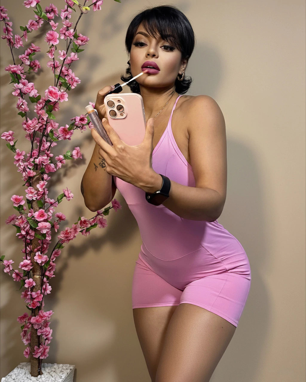 Macaquinho Fitness Virginia – Alças Trançadas, Costas Abertas e Bolsos Laterais