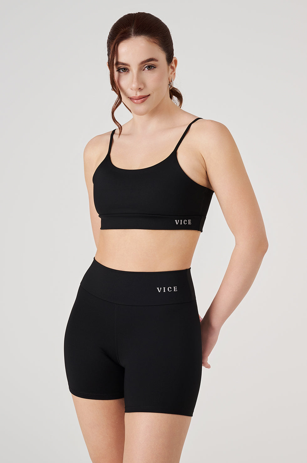 Conjunto Top e Shorts Vice Poliamida Elastic - Preto