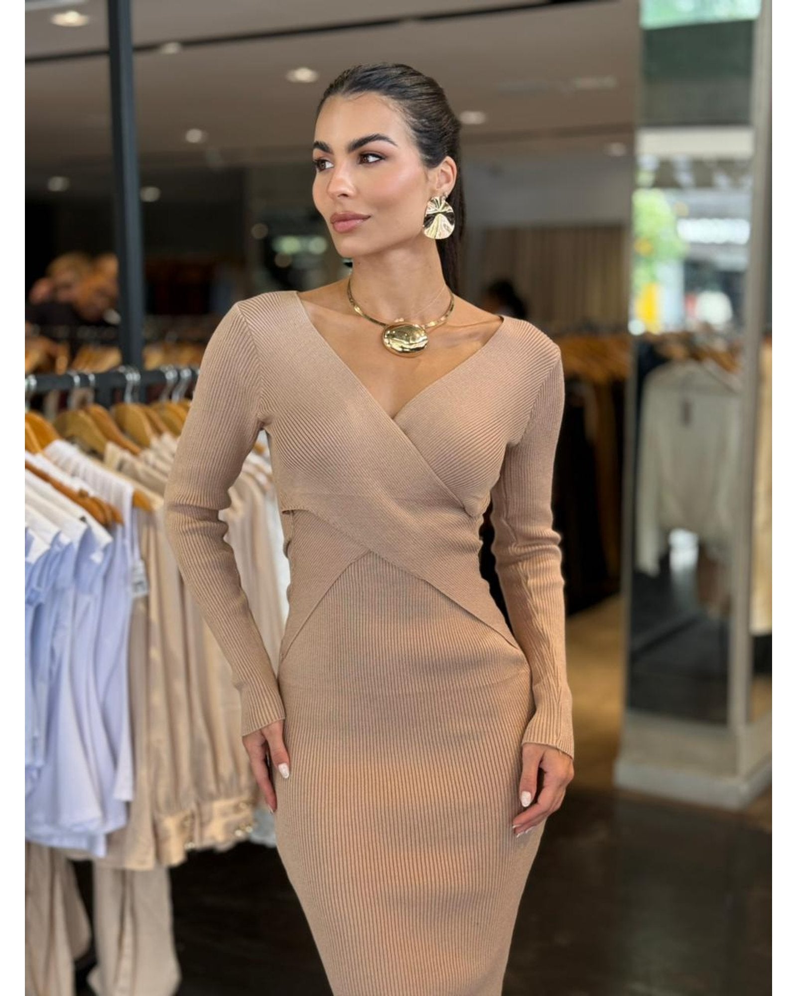 Vestido Mid Modal Transpassado Rafa