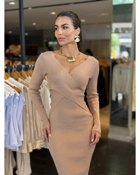 Vestido Mid Modal Transpassado Rafa
