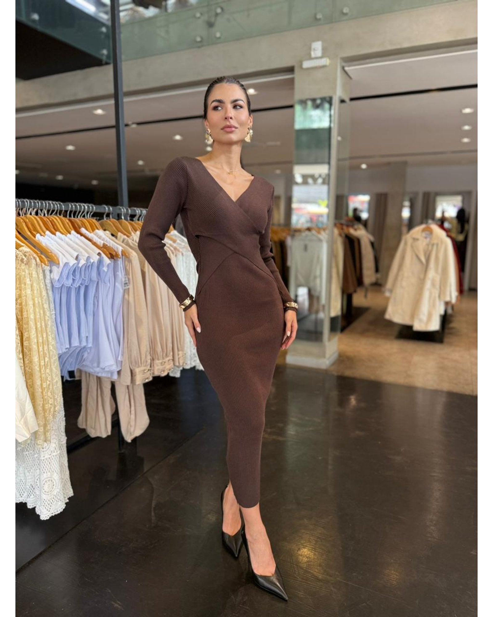 Vestido Mid Modal Transpassado Rafa