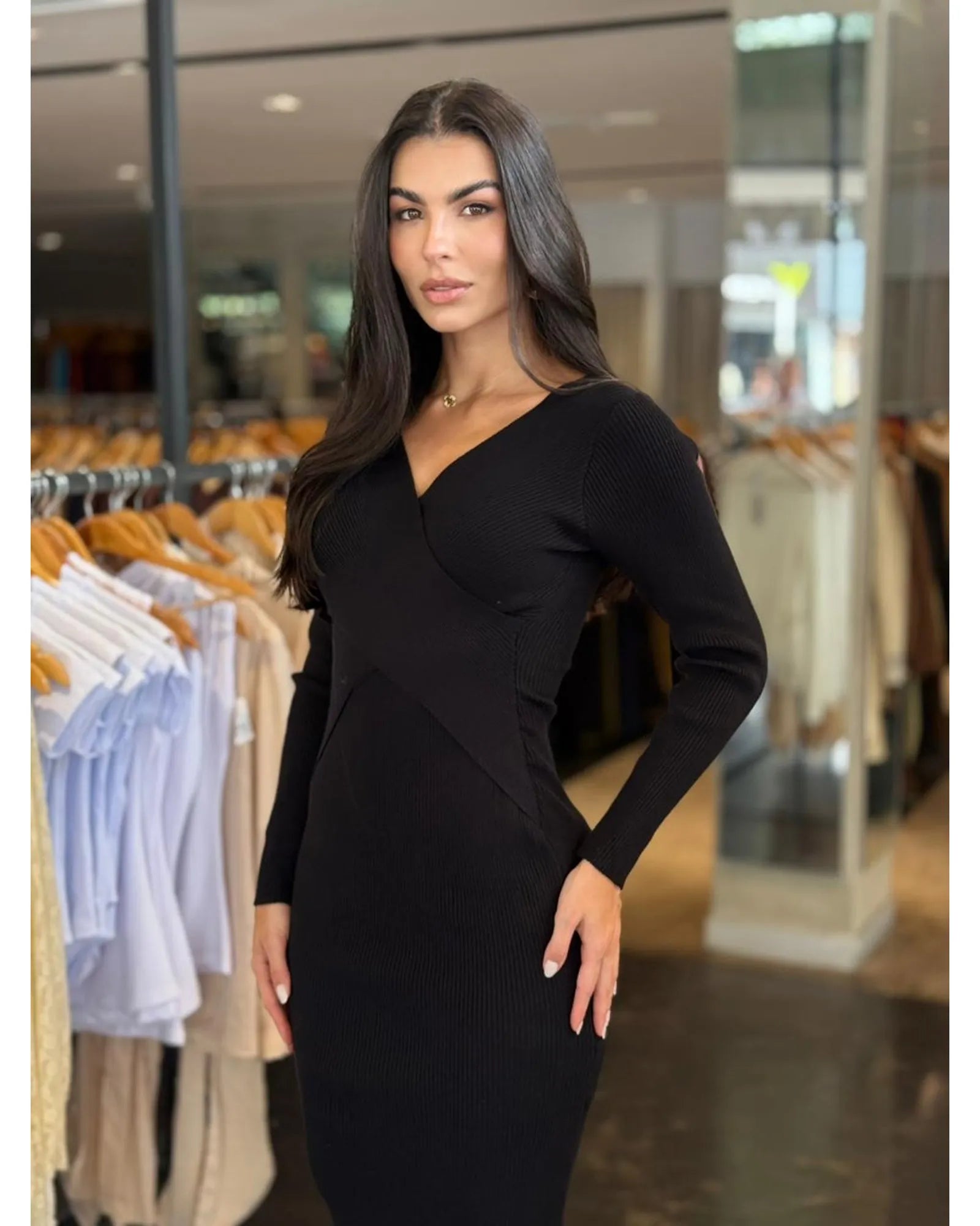 Vestido Mid Modal Transpassado Rafa